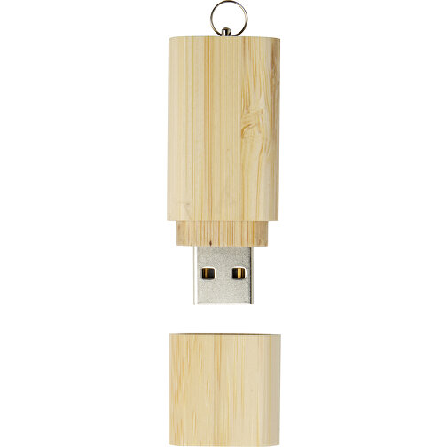 USB-Stick 2.0 Aus Bambus Mit Schlüsselanhänger , natural MB , 16 GB , Bambusholz, Aluminium MB , 5,80cm x 1,00cm x 2,00cm (Länge x Höhe x Breite), Bild 3