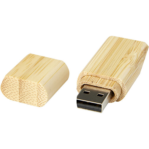 USB-Stick 2.0 Aus Bambus Mit Schlüsselanhänger , natural MB , 4 GB , Bambusholz, Aluminium MB , 5,80cm x 1,00cm x 2,00cm (Länge x Höhe x Breite), Bild 1