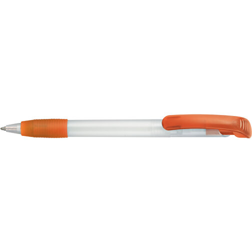 Kugelschreiber SOFT CLEAR FROZEN , Ritter-Pen, frostweiss / flamingo-orange, ABS-Kunststoff, 14,80cm (Länge), Bild 3