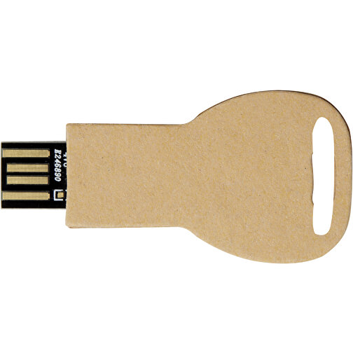 Schlüssel USB-Stick 2.0 Aus Recyceltem Papier , kraftpapier MB , 65 GB , Recyceltes Papier, Aluminium MB , 5,80cm x 3,00cm x 0,30cm (Länge x Höhe x Breite), Bild 6