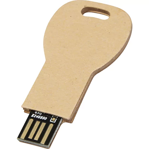 Pendrive wyposażony w interfejs USB 2.0 w kształcie klucza z papieru z recyklingu, Obraz 1