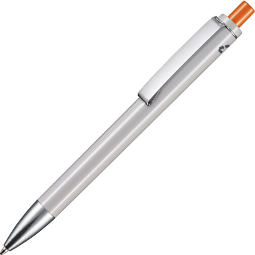 Kugelschreiber EXOS RECYCLED , Ritter-Pen, grau / orange, ABS u. Metall, 14,10cm (Länge), Bild 2