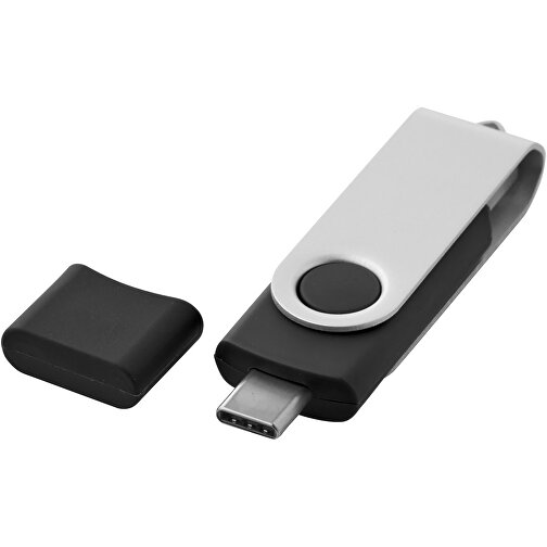 OTG Rotate USB Typ-C Stick , schwarz MB , 8 GB , Kunststoff, Aluminium MB , 7,00cm x 1,60cm x 1,00cm (Länge x Höhe x Breite), Bild 1