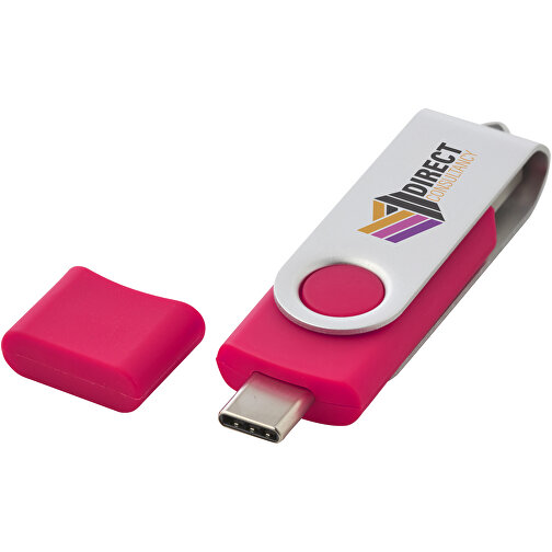 OTG Rotate USB Typ-C Stick , magenta MB , 128 GB , Kunststoff, Aluminium MB , 7,00cm x 1,60cm x 1,00cm (Länge x Höhe x Breite), Bild 2