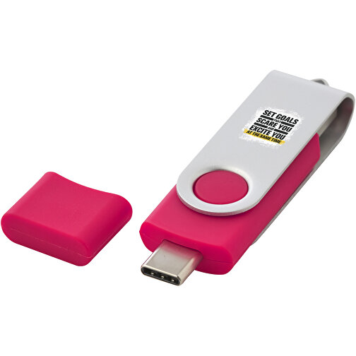 OTG Rotate USB Typ-C Stick , magenta MB , 16 GB , Kunststoff, Aluminium MB , 7,00cm x 1,60cm x 1,00cm (Länge x Höhe x Breite), Bild 2