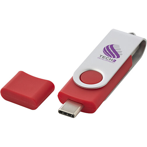 OTG Rotate USB Typ-C Stick , rot MB , 65 GB , Kunststoff, Aluminium MB , 7,00cm x 1,60cm x 1,00cm (Länge x Höhe x Breite), Bild 2