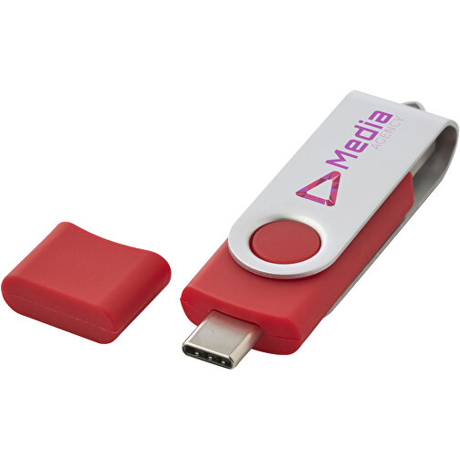 OTG Rotate USB Typ-C Stick , rot MB , 4 GB , Kunststoff, Aluminium MB , 7,00cm x 1,60cm x 1,00cm (Länge x Höhe x Breite), Bild 2