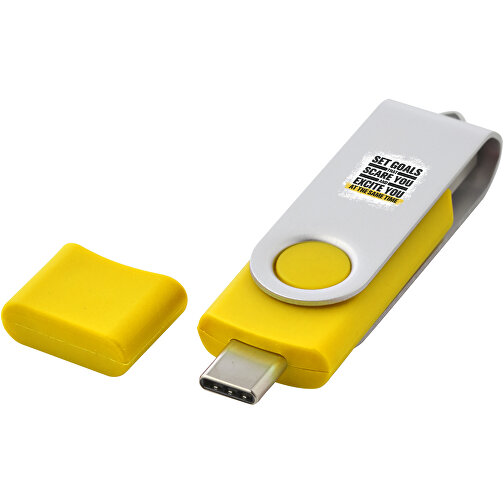 OTG Rotate USB Typ-C Stick , gelb MB , 4 GB , Kunststoff, Aluminium MB , 7,00cm x 1,60cm x 1,00cm (Länge x Höhe x Breite), Bild 2