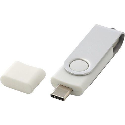 OTG Rotate USB Typ-C Stick , weiss MB , 32 GB , Kunststoff, Aluminium MB , 7,00cm x 1,60cm x 1,00cm (Länge x Höhe x Breite), Bild 1