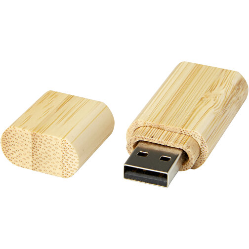 USB-Stick 3.0 Aus Bambus Mit Schlüsselring , natural MB , 128 GB , Bambusholz, Aluminium MB , 5,80cm x 1,00cm x 2,00cm (Länge x Höhe x Breite), Bild 1