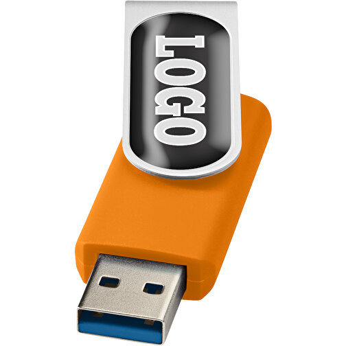 Rotate USB-Stick 3.0 Mit Doming , orange MB , 128 GB , Kunststoff, Aluminium MB , 5,80cm x 1,90cm x 1,00cm (Länge x Höhe x Breite), Bild 1