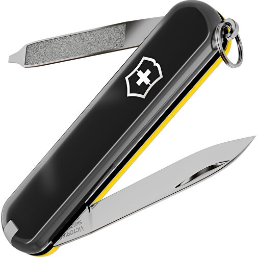 ESCORT - Victorinox Schweizer Messer , Victorinox, Dark Illusion / Sunny Side, hochlegierter, rostfreier Stahl, 5,80cm x 0,80cm x 1,80cm (Länge x Höhe x Breite), Bild 1