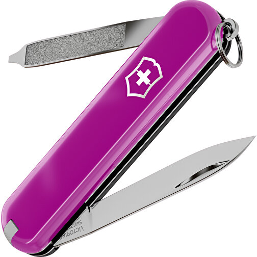 ESCORT - Victorinox Schweizer Messer , Victorinox, Tasty Grape / Dark Illusion, hochlegierter, rostfreier Stahl, 5,80cm x 0,80cm x 1,80cm (Länge x Höhe x Breite), Bild 1