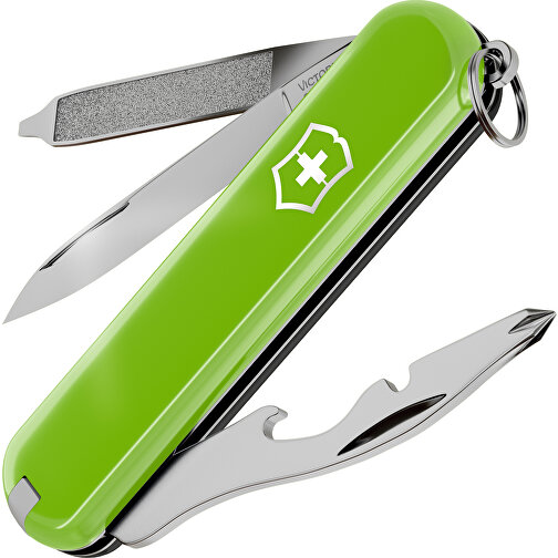 RALLY - Victorinox Schweizer Messer , Victorinox, Smashed Avocado / Dark Illusion, hochlegierter, rostfreier Stahl, 5,80cm x 0,90cm x 2,00cm (Länge x Höhe x Breite), Bild 1