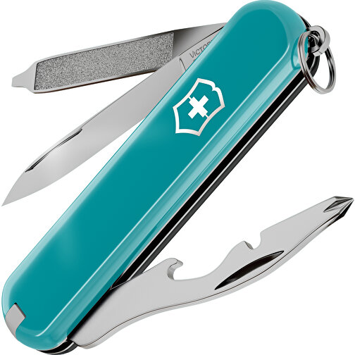 RALLY - Victorinox Schweizer Messer , Victorinox, Mountain Lake / Dark Illusion, hochlegierter, rostfreier Stahl, 5,80cm x 0,90cm x 2,00cm (Länge x Höhe x Breite), Bild 1