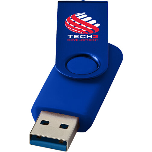 Rotate USB-Stick 3.0 Aus Metall , royalblau MB , 65 GB , Kunststoff, Aluminium MB , 5,80cm x 1,90cm x 1,00cm (Länge x Höhe x Breite), Bild 2