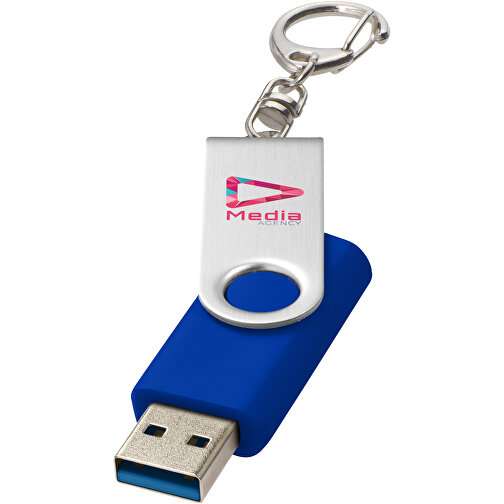 Rotate USB-Stick 3.0 Mit Schlüsselanhänger , royalblau MB , 128 GB , Kunststoff, Aluminium MB , 5,80cm x 1,90cm x 1,00cm (Länge x Höhe x Breite), Bild 2