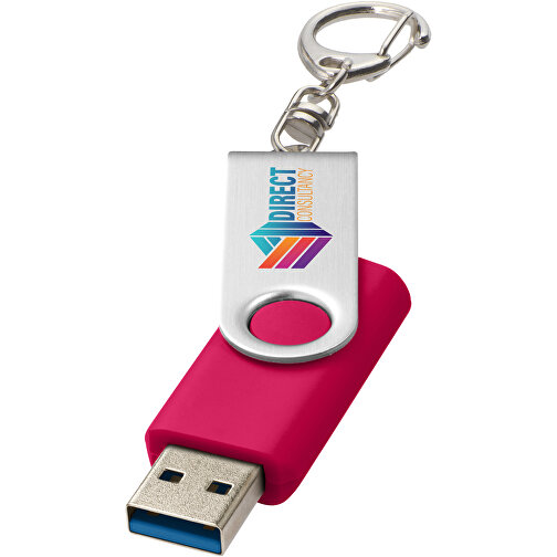 Rotate USB-Stick 3.0 Mit Schlüsselanhänger , magenta MB , 65 GB , Kunststoff, Aluminium MB , 5,80cm x 1,90cm x 1,00cm (Länge x Höhe x Breite), Bild 2