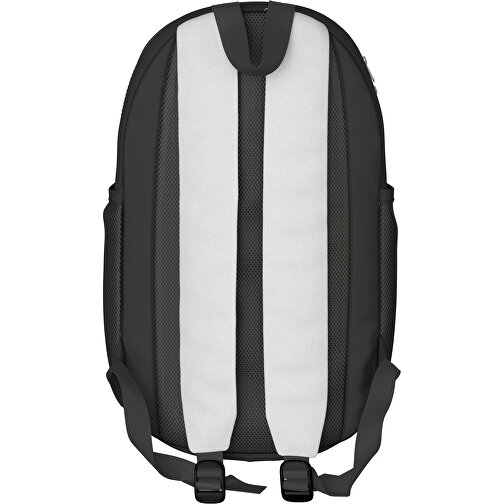 Rucksack Milan , weiss / schwarz, Sublimation-fabric 300g, 15,00cm x 40,00cm x 30,00cm (Länge x Höhe x Breite), Bild 2