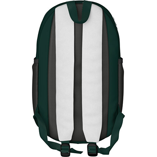 Rucksack Milan , weiss / dunkelgrün, Sublimation-fabric 300g, 15,00cm x 40,00cm x 30,00cm (Länge x Höhe x Breite), Bild 2