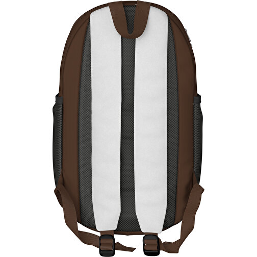 Rucksack Milan , weiß / espressobraun, Sublimation-fabric 300g, 15,00cm x 40,00cm x 30,00cm (Länge x Höhe x Breite), Bild 2