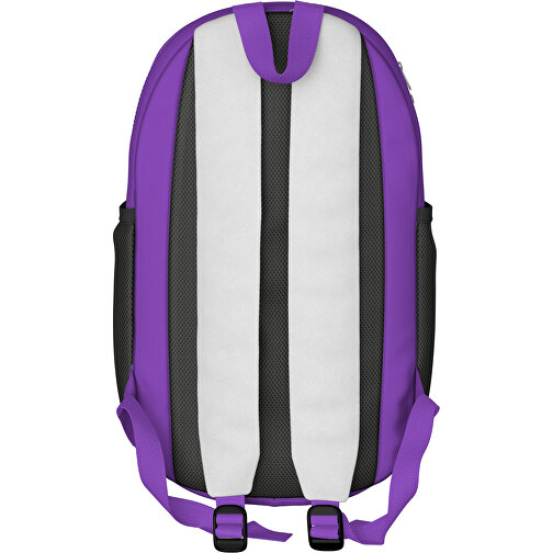 Rucksack Milan , weiss / lavendellila, Sublimation-fabric 300g, 15,00cm x 40,00cm x 30,00cm (Länge x Höhe x Breite), Bild 2