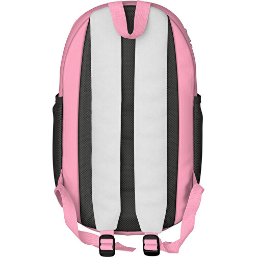 Rucksack Milan , weiß / hellpink, Sublimation-fabric 300g, 15,00cm x 40,00cm x 30,00cm (Länge x Höhe x Breite), Bild 2