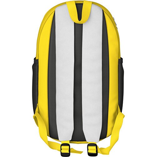 Rucksack Milan , weiss / zitronengelb, Sublimation-fabric 300g, 15,00cm x 40,00cm x 30,00cm (Länge x Höhe x Breite), Bild 2