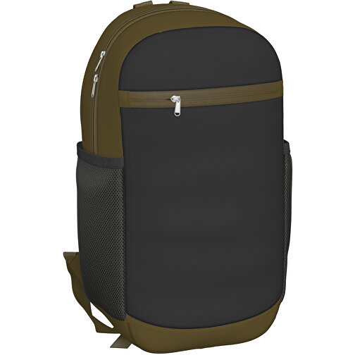 Rucksack Milan , schwarz / tannengrün, Sublimation-fabric 300g, 15,00cm x 40,00cm x 30,00cm (Länge x Höhe x Breite), Bild 1