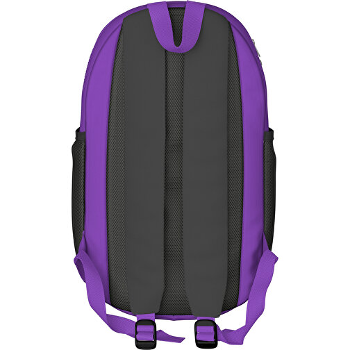 Rucksack Milan , schwarz / lavendellila, Sublimation-fabric 300g, 15,00cm x 40,00cm x 30,00cm (Länge x Höhe x Breite), Bild 2