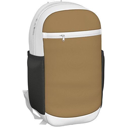 Rucksack Milan , hellgold / weiss, Sublimation-fabric 300g, 15,00cm x 40,00cm x 30,00cm (Länge x Höhe x Breite), Bild 1