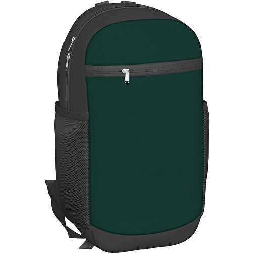 Rucksack Milan , dunkelgrün / schwarz, Sublimation-fabric 300g, 15,00cm x 40,00cm x 30,00cm (Länge x Höhe x Breite), Bild 1