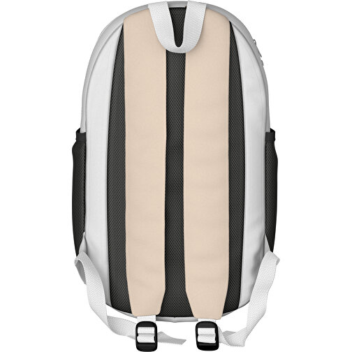 Rucksack Milan , beige / weiß, Sublimation-fabric 300g, 15,00cm x 40,00cm x 30,00cm (Länge x Höhe x Breite), Bild 2