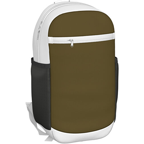 Rucksack Milan , tannengrün / weiss, Sublimation-fabric 300g, 15,00cm x 40,00cm x 30,00cm (Länge x Höhe x Breite), Bild 1