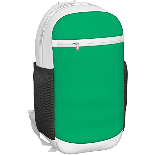 Rucksack Milan , hellgrün / weiss, Sublimation-fabric 300g, 15,00cm x 40,00cm x 30,00cm (Länge x Höhe x Breite), Bild 1