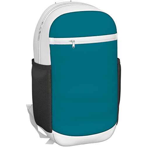 Rucksack Milan , atlantikblau / weiß, Sublimation-fabric 300g, 15,00cm x 40,00cm x 30,00cm (Länge x Höhe x Breite), Bild 1