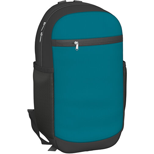 Rucksack Milan , atlantikblau / schwarz, Sublimation-fabric 300g, 15,00cm x 40,00cm x 30,00cm (Länge x Höhe x Breite), Bild 1