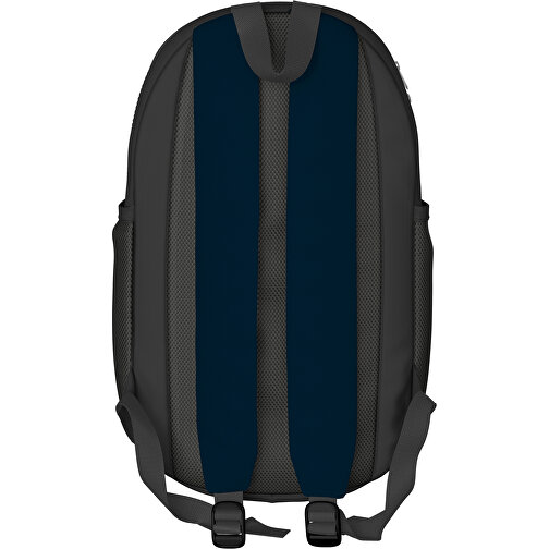 Rucksack Milan , heidelbeerblau / schwarz, Sublimation-fabric 300g, 15,00cm x 40,00cm x 30,00cm (Länge x Höhe x Breite), Bild 2