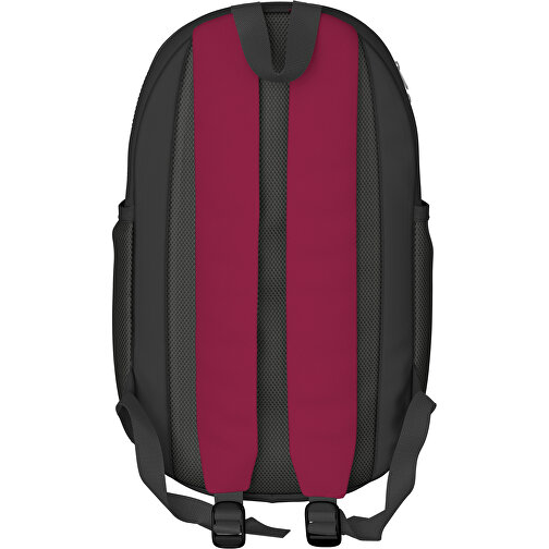 Rucksack Milan , bugunderrot / schwarz, Sublimation-fabric 300g, 15,00cm x 40,00cm x 30,00cm (Länge x Höhe x Breite), Bild 2