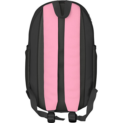 Rucksack Milan , hellpink / schwarz, Sublimation-fabric 300g, 15,00cm x 40,00cm x 30,00cm (Länge x Höhe x Breite), Bild 2