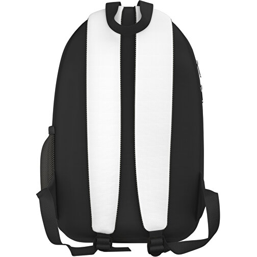 Rucksack Easy , weiss / schwarz, Sublimation-fabric 300g, 15,00cm x 40,00cm x 30,00cm (Länge x Höhe x Breite), Bild 2