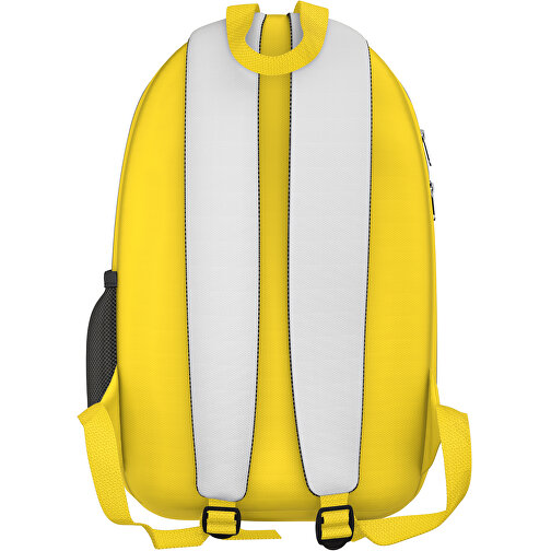 Rucksack Easy , weiß / zitronengelb, Sublimation-fabric 300g, 15,00cm x 40,00cm x 30,00cm (Länge x Höhe x Breite), Bild 2