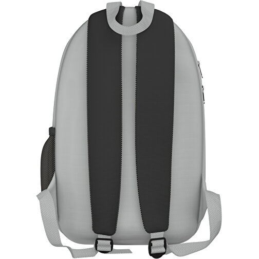 Rucksack Easy , schwarz / hellgrau, Sublimation-fabric 300g, 15,00cm x 40,00cm x 30,00cm (Länge x Höhe x Breite), Bild 2