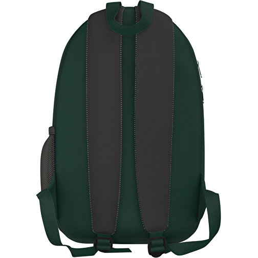 Rucksack Easy , schwarz / dunkelgrün, Sublimation-fabric 300g, 15,00cm x 40,00cm x 30,00cm (Länge x Höhe x Breite), Bild 2