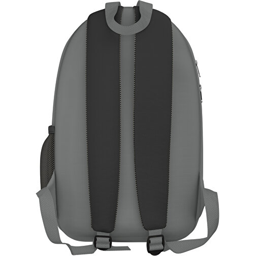 Rucksack Easy , schwarz / delfingrau, Sublimation-fabric 300g, 15,00cm x 40,00cm x 30,00cm (Länge x Höhe x Breite), Bild 2