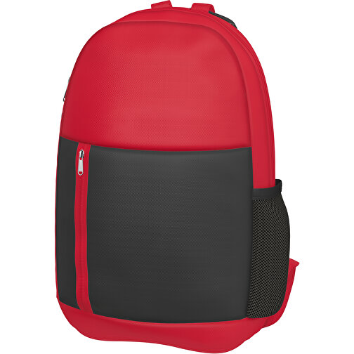 Rucksack Easy , schwarz / dunkelrot, Sublimation-fabric 300g, 15,00cm x 40,00cm x 30,00cm (Länge x Höhe x Breite), Bild 1