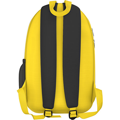 Rucksack Easy , schwarz / zitronengelb, Sublimation-fabric 300g, 15,00cm x 40,00cm x 30,00cm (Länge x Höhe x Breite), Bild 2