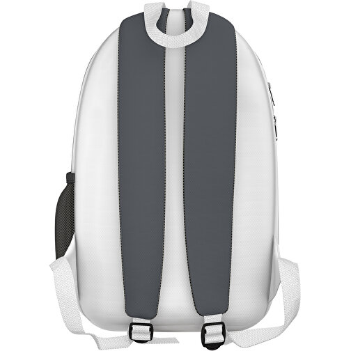 Rucksack Easy , asphaltgrau / weiß, Sublimation-fabric 300g, 15,00cm x 40,00cm x 30,00cm (Länge x Höhe x Breite), Bild 2