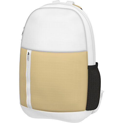 Rucksack Easy , hellbraun / weiss, Sublimation-fabric 300g, 15,00cm x 40,00cm x 30,00cm (Länge x Höhe x Breite), Bild 1