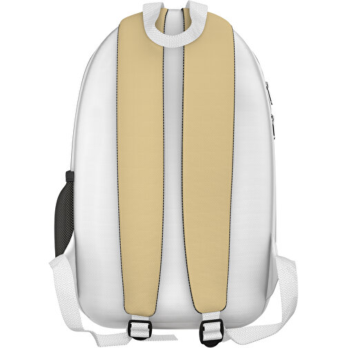 Rucksack Easy , hellbraun / weiss, Sublimation-fabric 300g, 15,00cm x 40,00cm x 30,00cm (Länge x Höhe x Breite), Bild 2